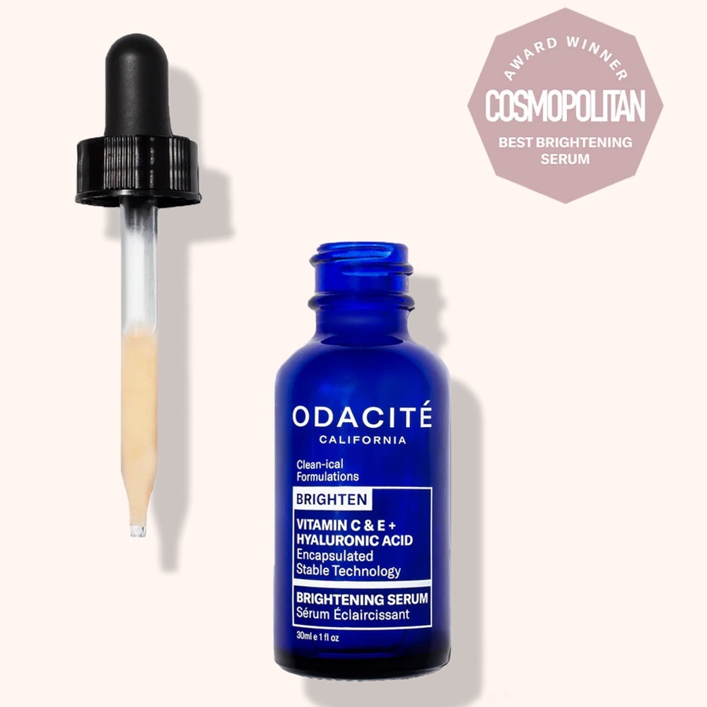 ODACITE Vitamin C & E + Hyaluronic Acid Brightening Serum - 1 oz FULL SIZE - NEW